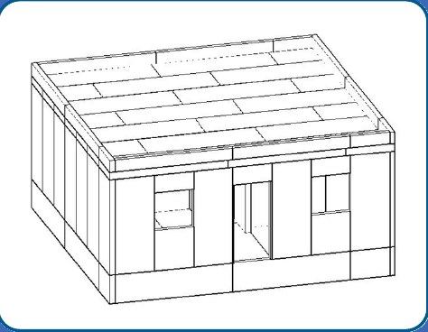Enclosed shell with roof panels